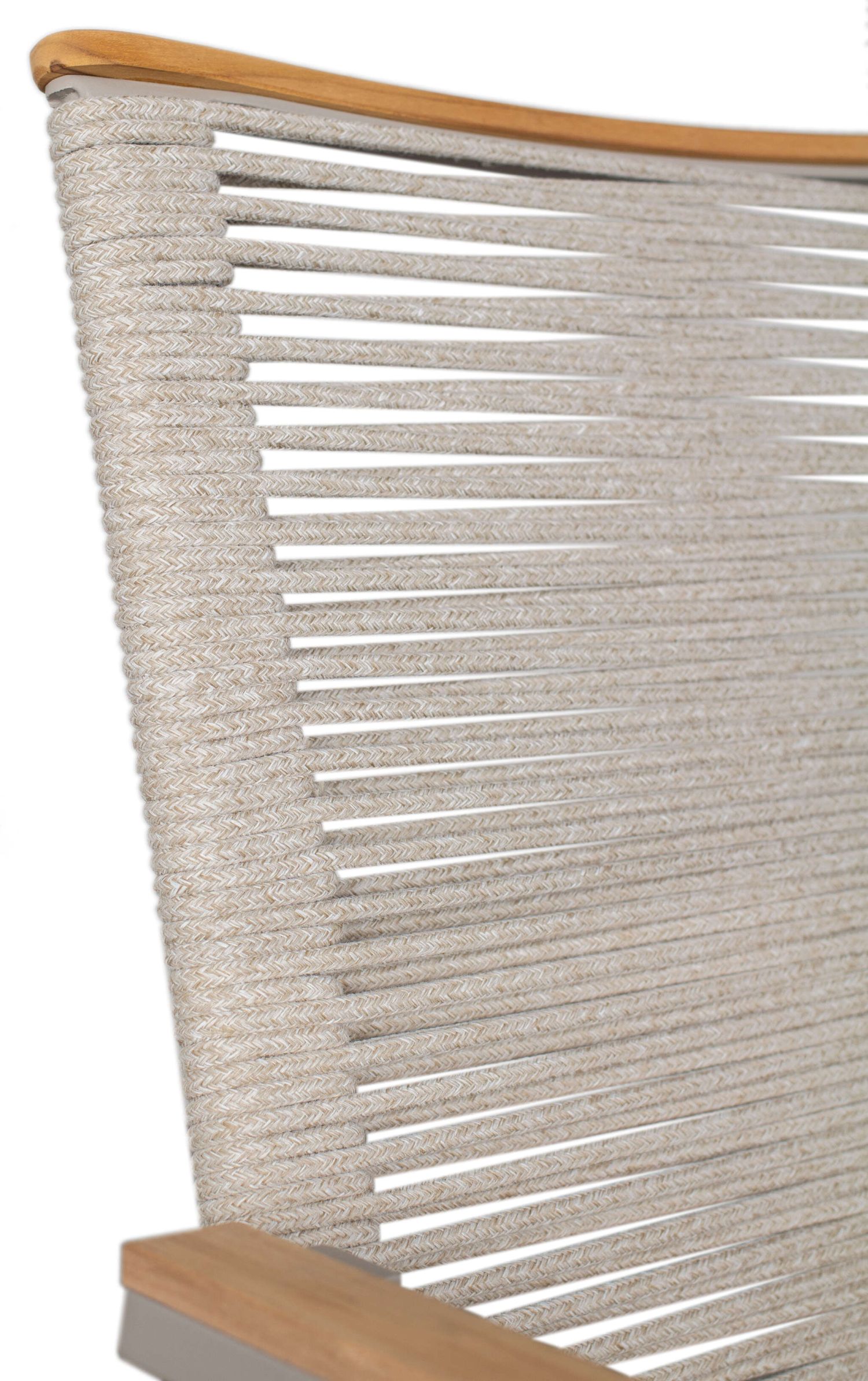 Dining Stapelsessel Alicante Rope Ivory mit Teakarmlehne