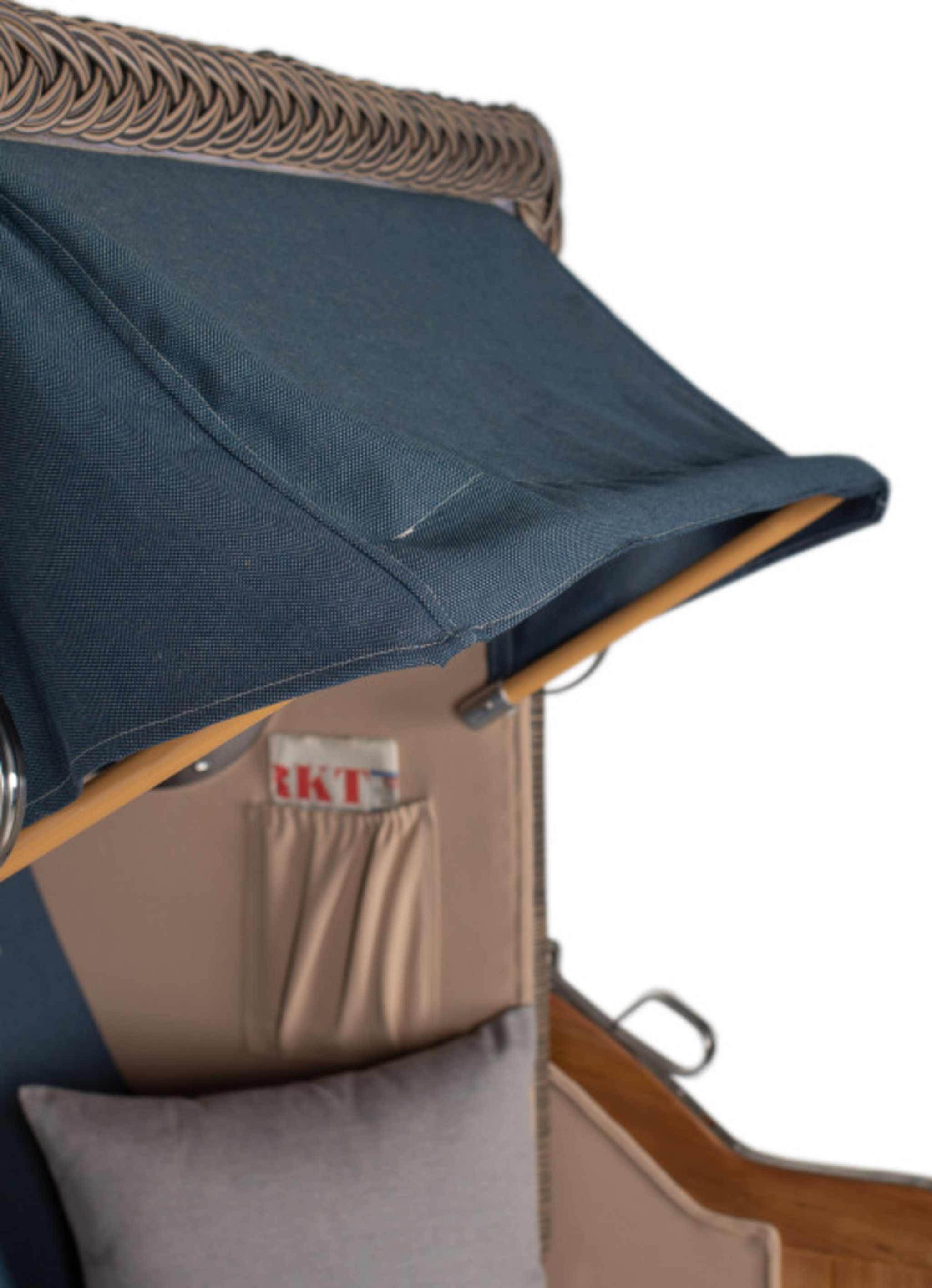 Strandkorb Amrum Single Bullauge Teak PE Grey Dessin 593