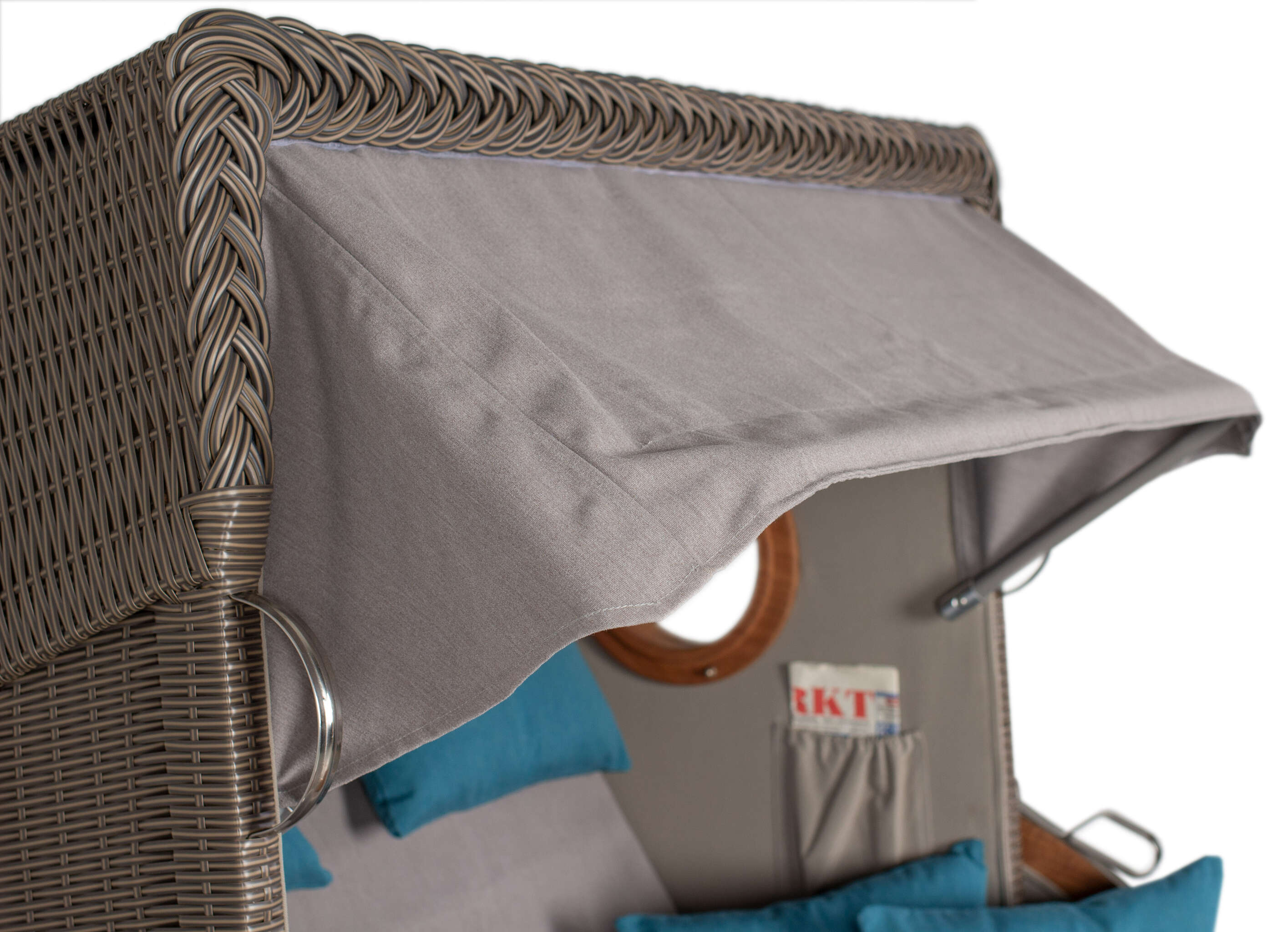 Strandkorb Mellum Akazie PE dark brown Dessin 576