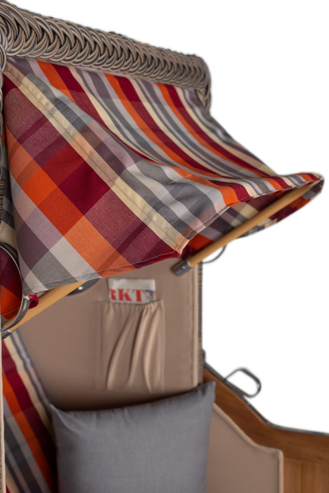 Strandkorb Amrum Single Bullauge Teak PE Grey Dessin 584