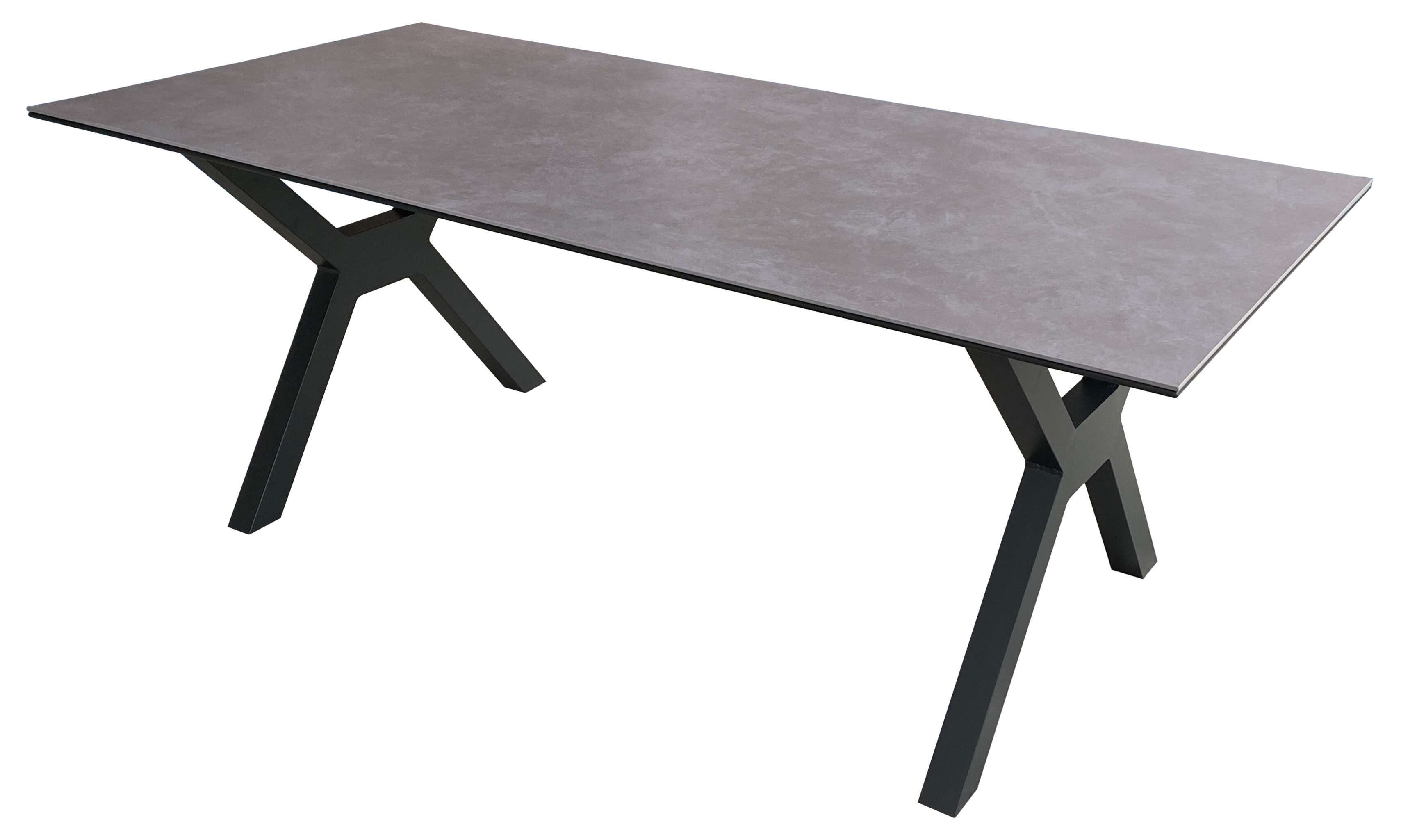 Tisch Hammond 200 x 90 cm light grey Aluminium