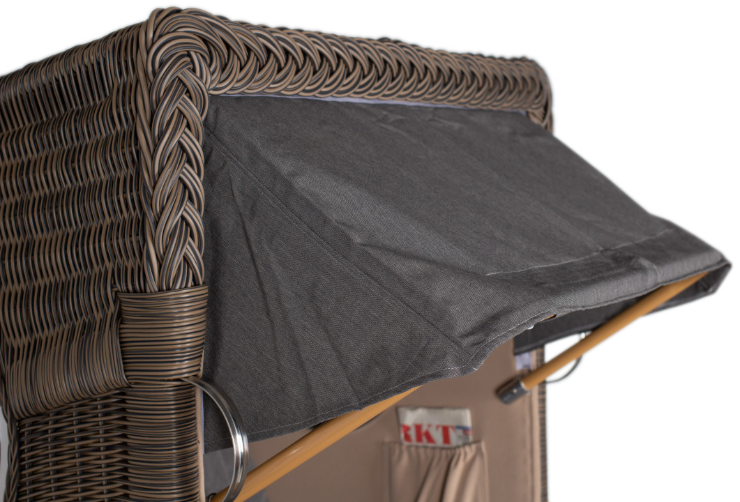 Strandkorb Amrum Single Bullauge Teak PE Grey Dessin 551