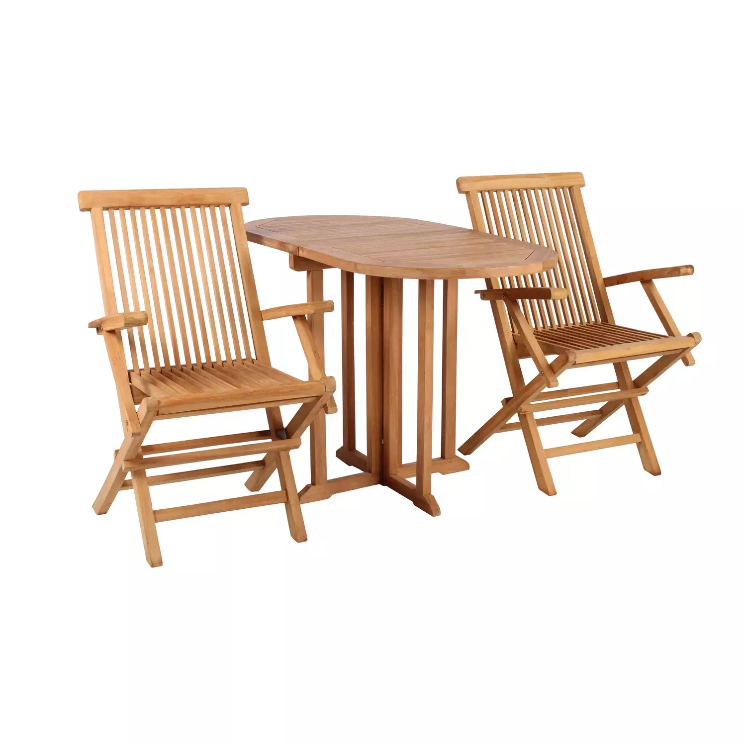 Gartensessel Andover und Tisch Balcony Teak-KOMPLETTSET