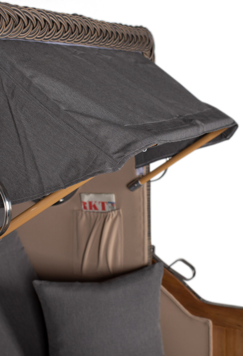 Strandkorb Amrum Single Bullauge Teak PE Grey Dessin 551