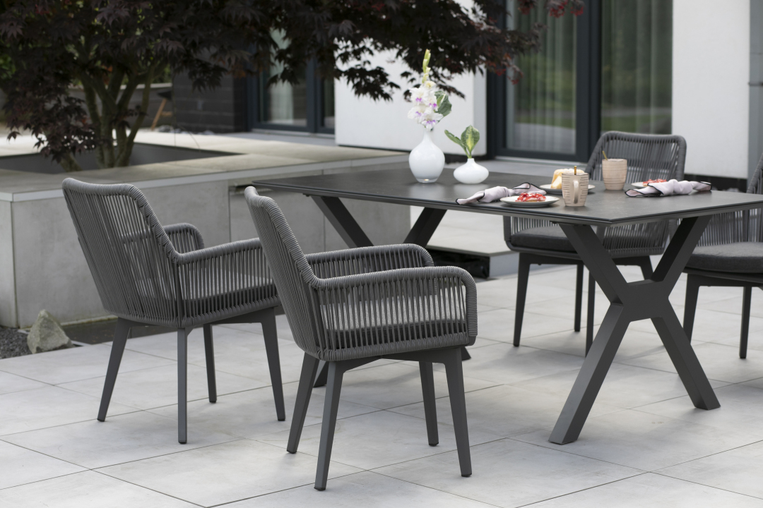 Gartenmöbelset Diningsessel Marbella mit Tisch Granada 200 x 90 cm