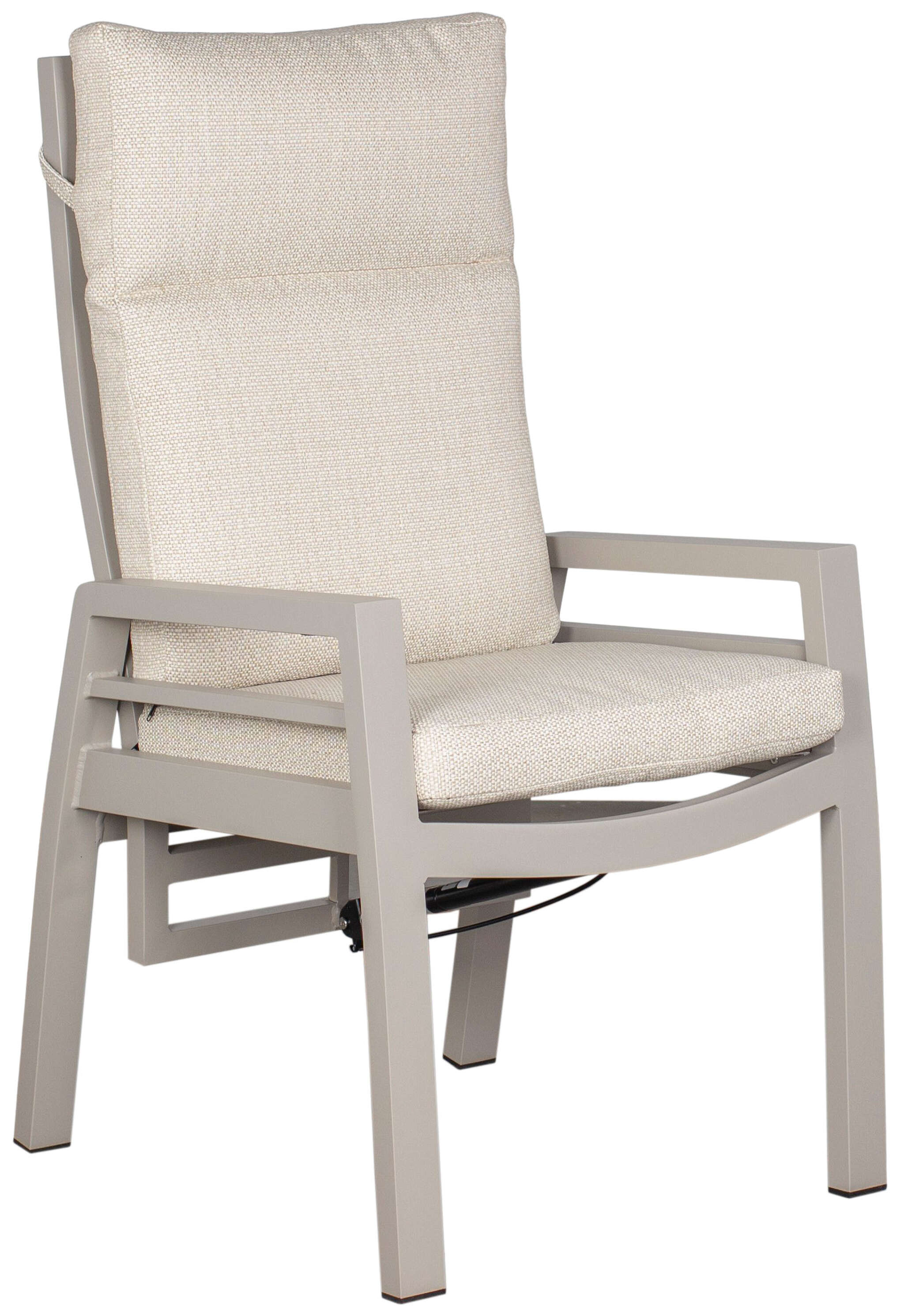 Relaxsessel Sevilla ivory Alu/Textilene inkl. Kissen hellgrau