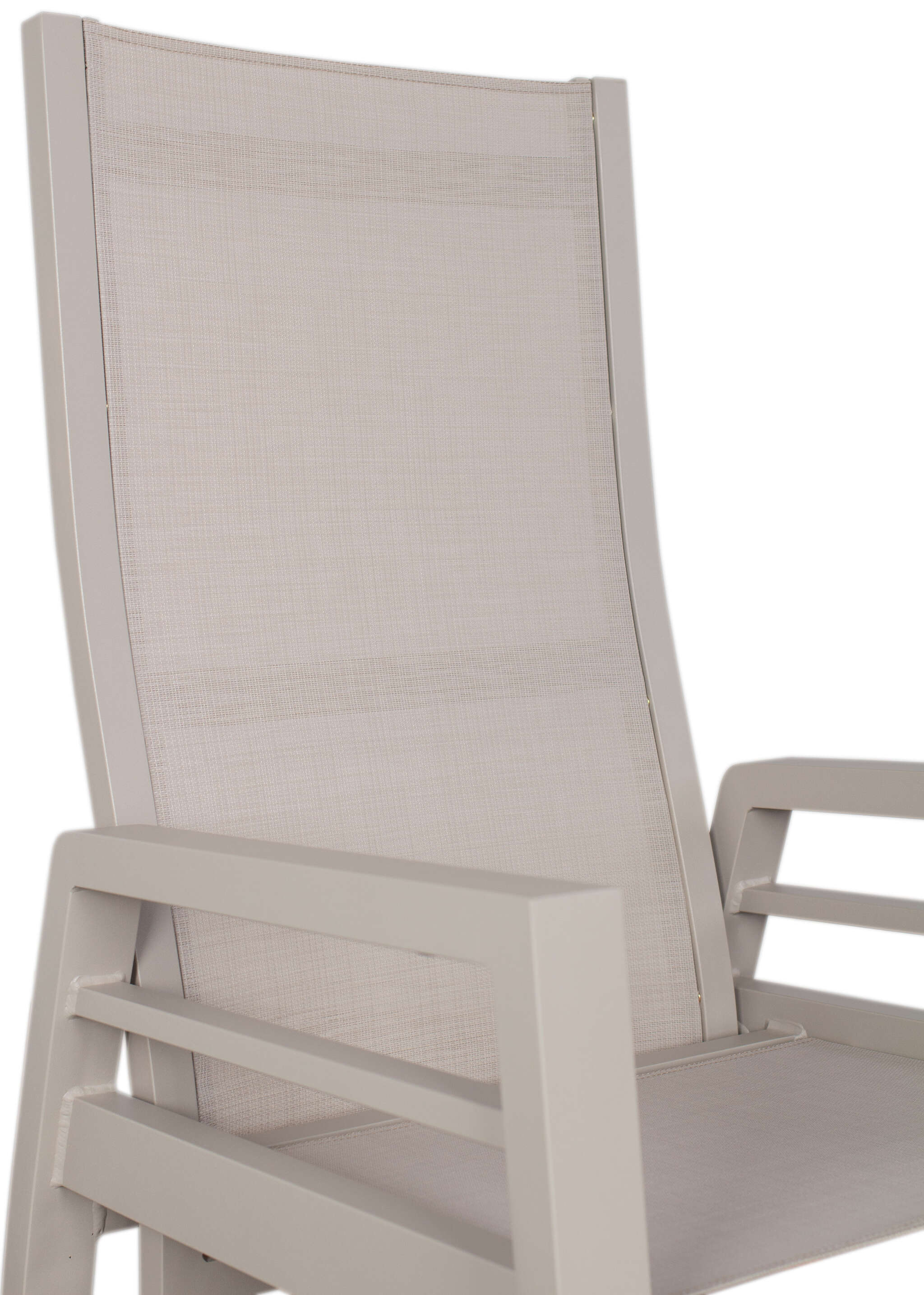 Relaxsessel Sevilla ivory Alu/Textilene inkl. Kissen hellgrau