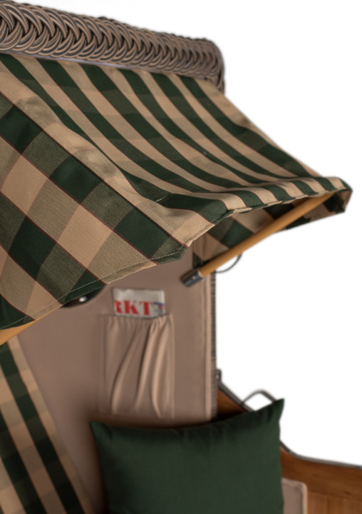 Strandkorb Amrum Single Bullauge Teak PE Grey Dessin 510