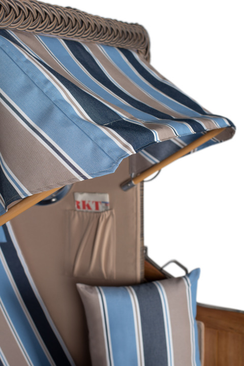 Strandkorb Amrum Single Bullauge Teak PE Grey Dessin 580