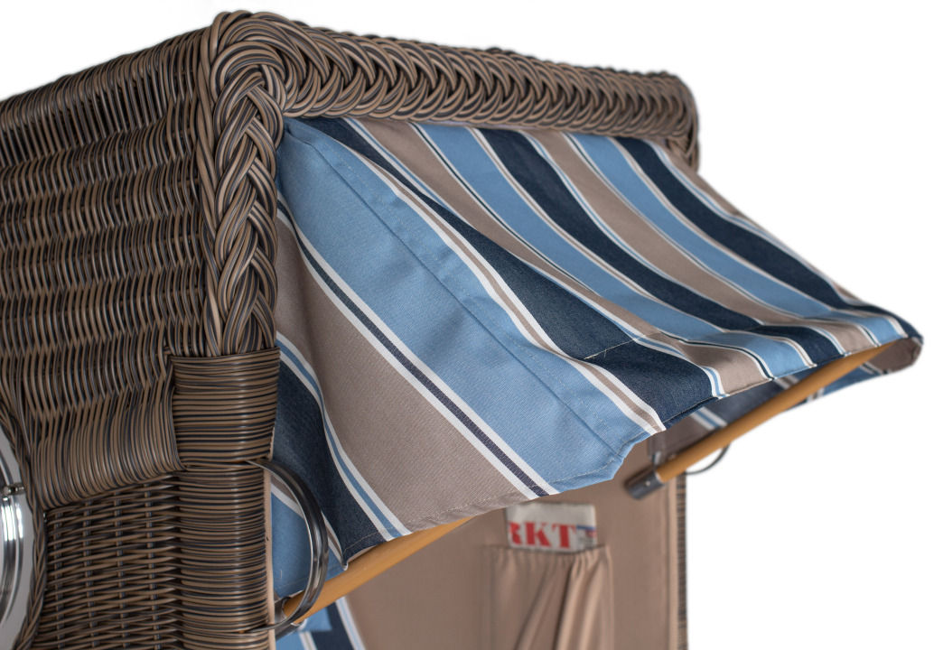 Strandkorb Amrum Single Bullauge Teak PE Grey Dessin 580