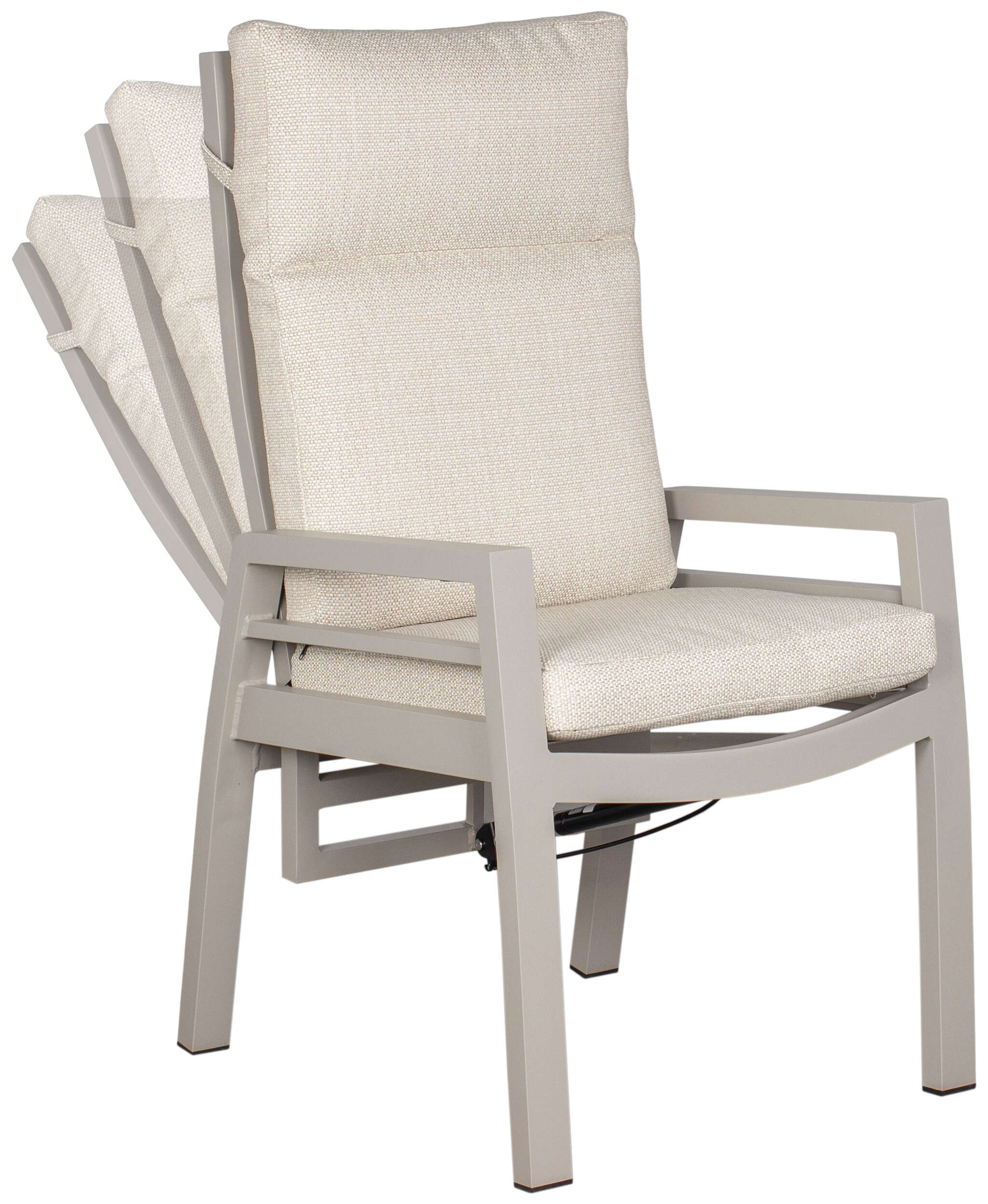 Relaxsessel Sevilla ivory Alu/Textilene inkl. Kissen hellgrau