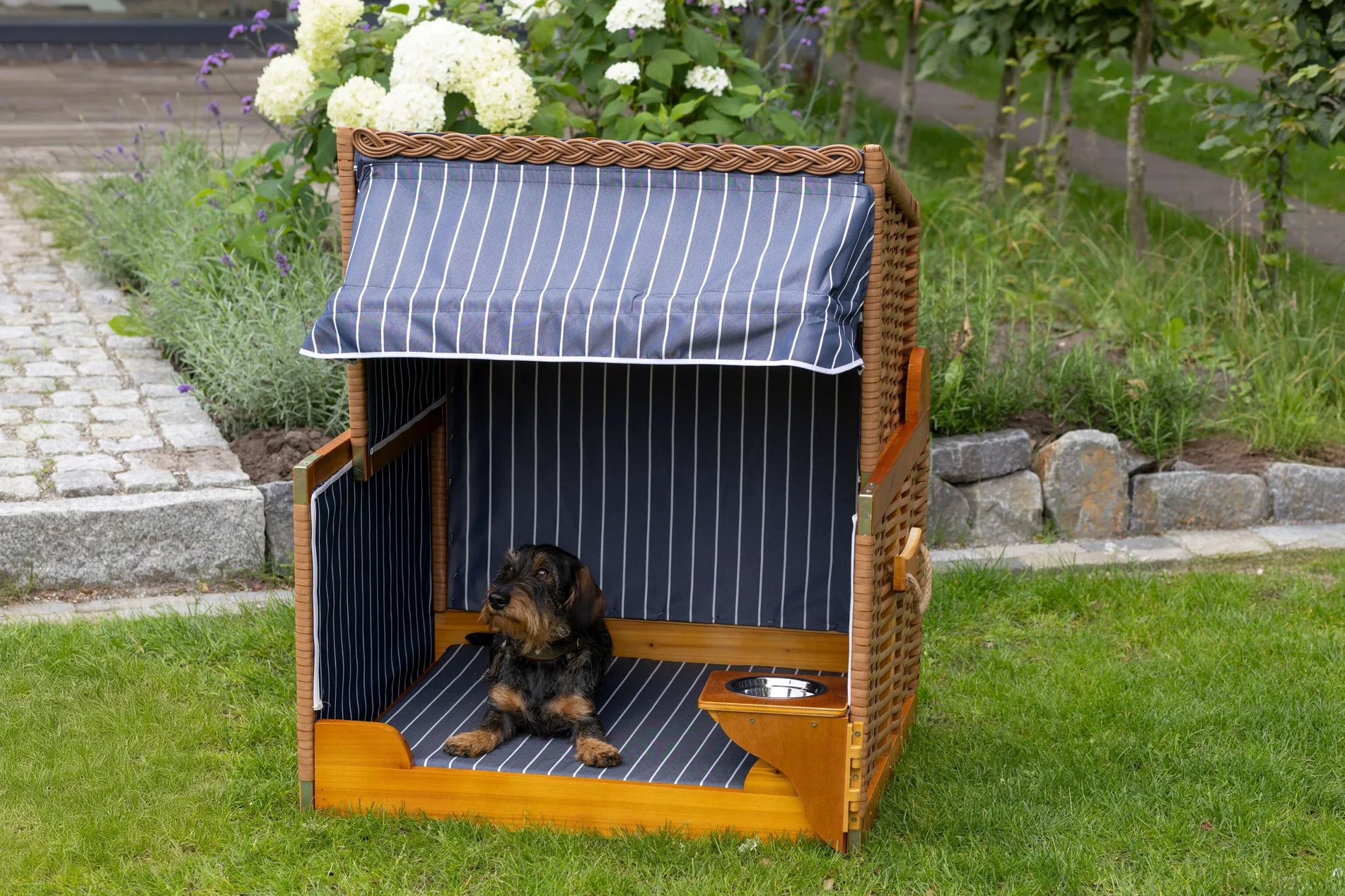 02252_Hundestrandkorb_Wacholder_Beige_Dessin_Blau_Gestreift _7_