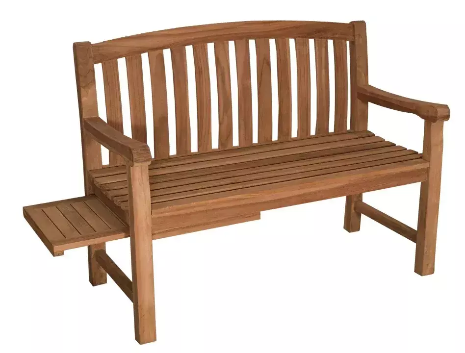 Gartenbank Lancaster Teak mit Seitentisch