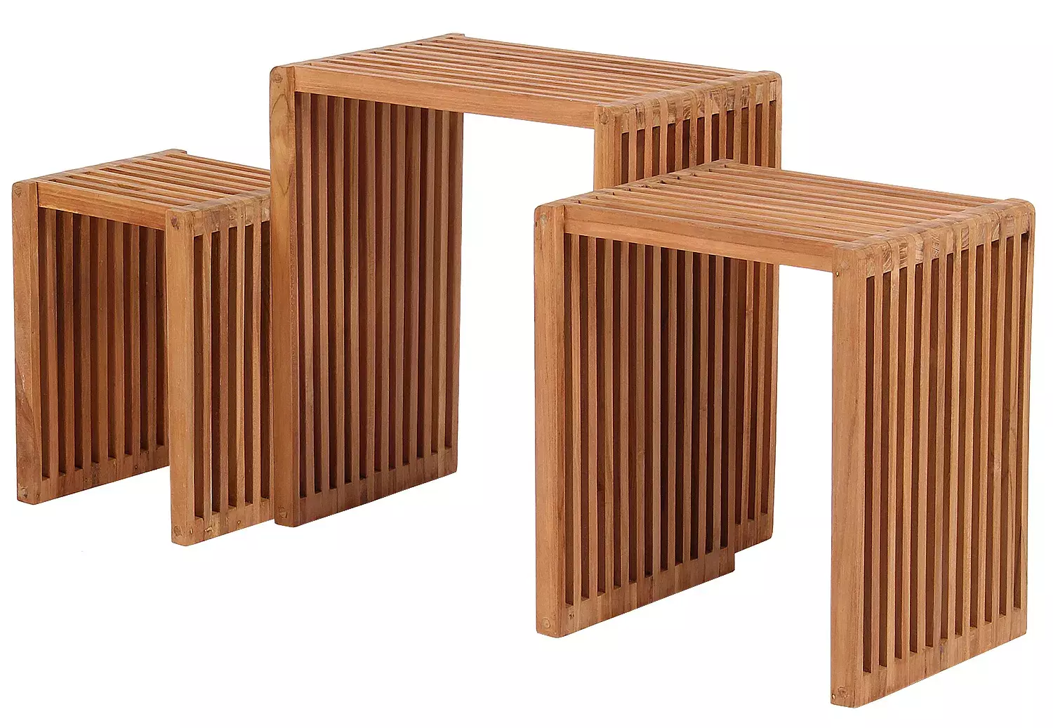 Beistelltisch 3er-Set Teak