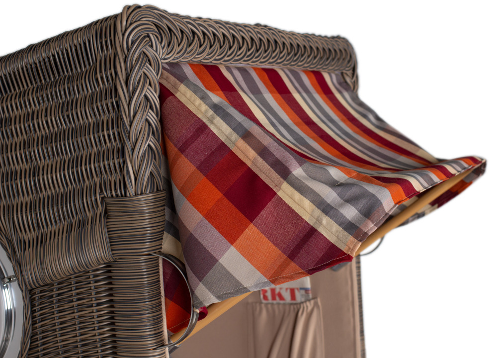 Strandkorb Amrum Single Bullauge Teak PE Grey Dessin 584