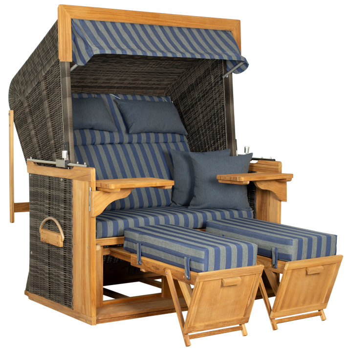 Strandkorb deVries PURE® Friesland Sylt XXL PE stone grey Des.249