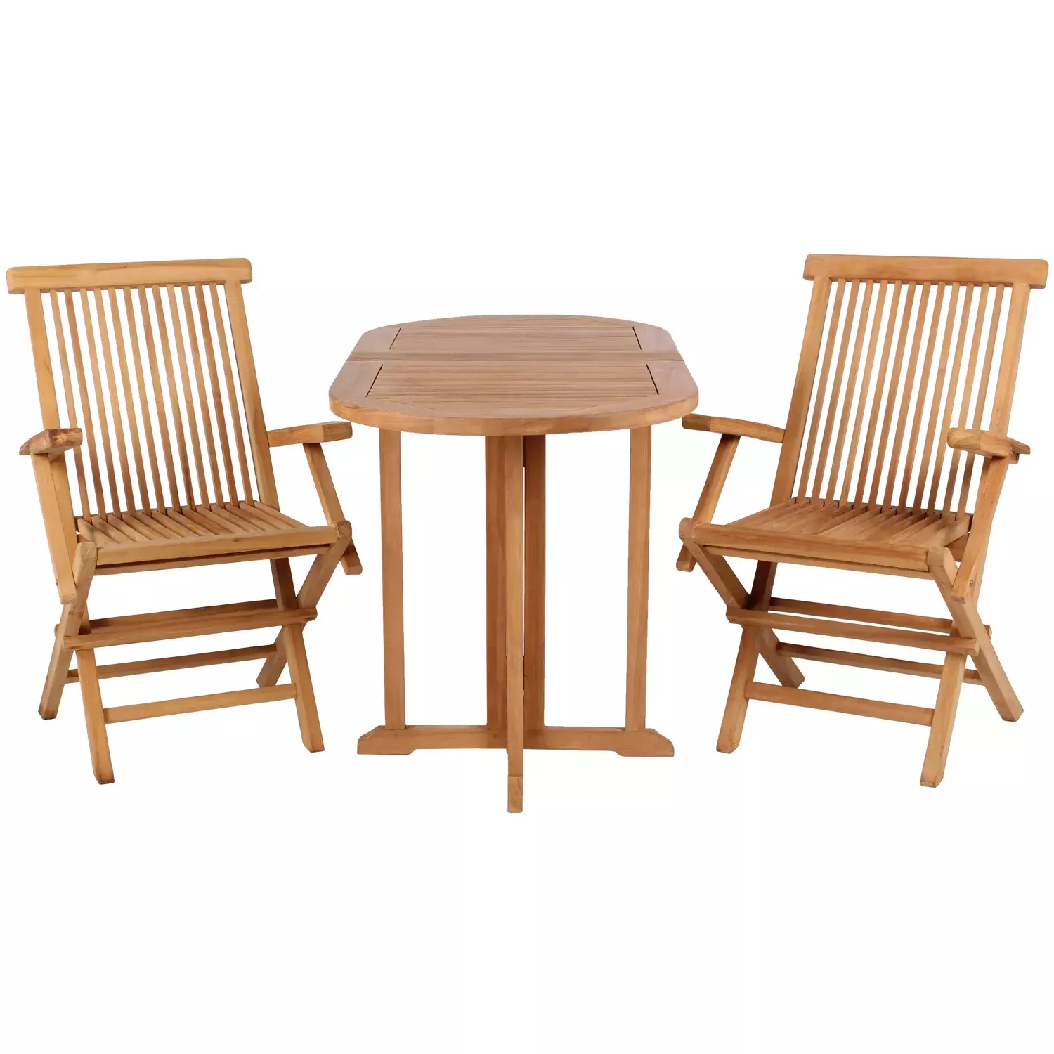 Gartensessel Andover und Tisch Balcony Teak-KOMPLETTSET