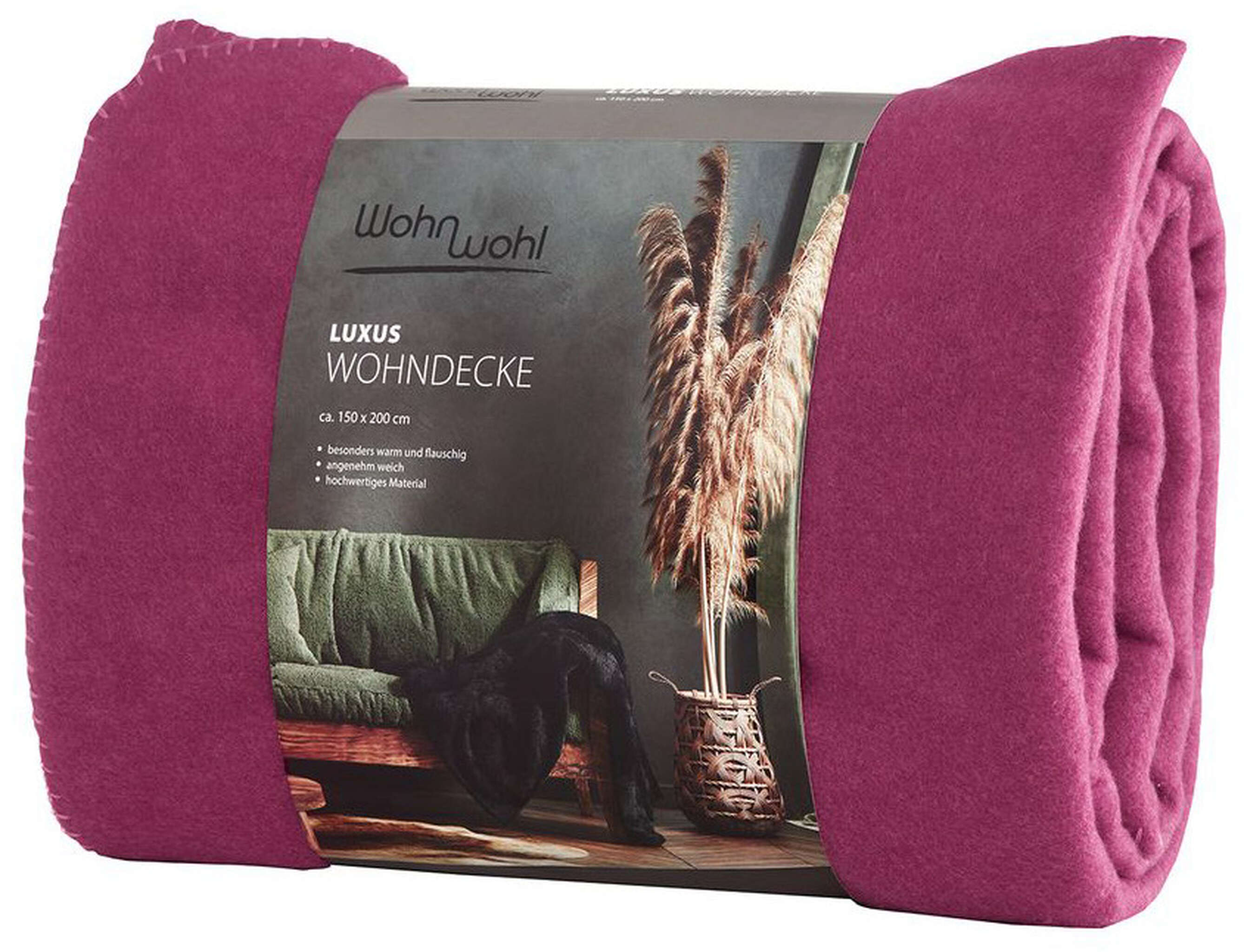 Kuscheldecke - Wohndecke 150 x 200 cm beere