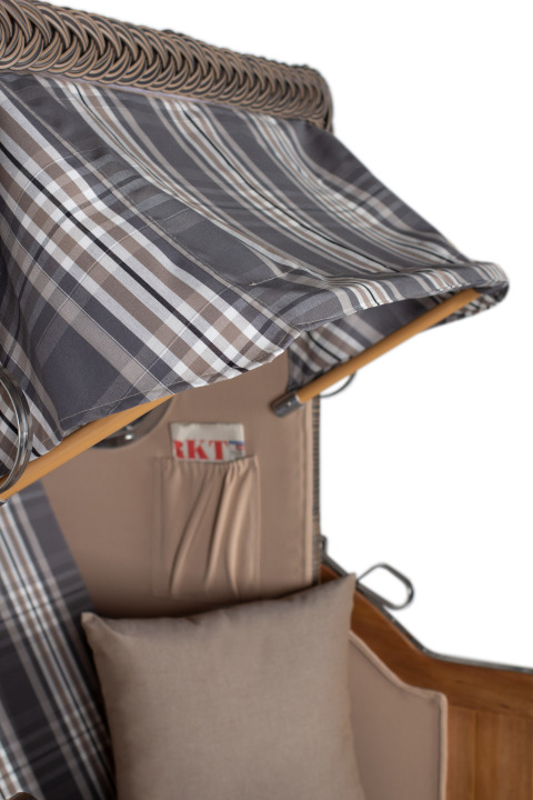 Strandkorb Amrum Single Bullauge Teak PE Grey Dessin 522