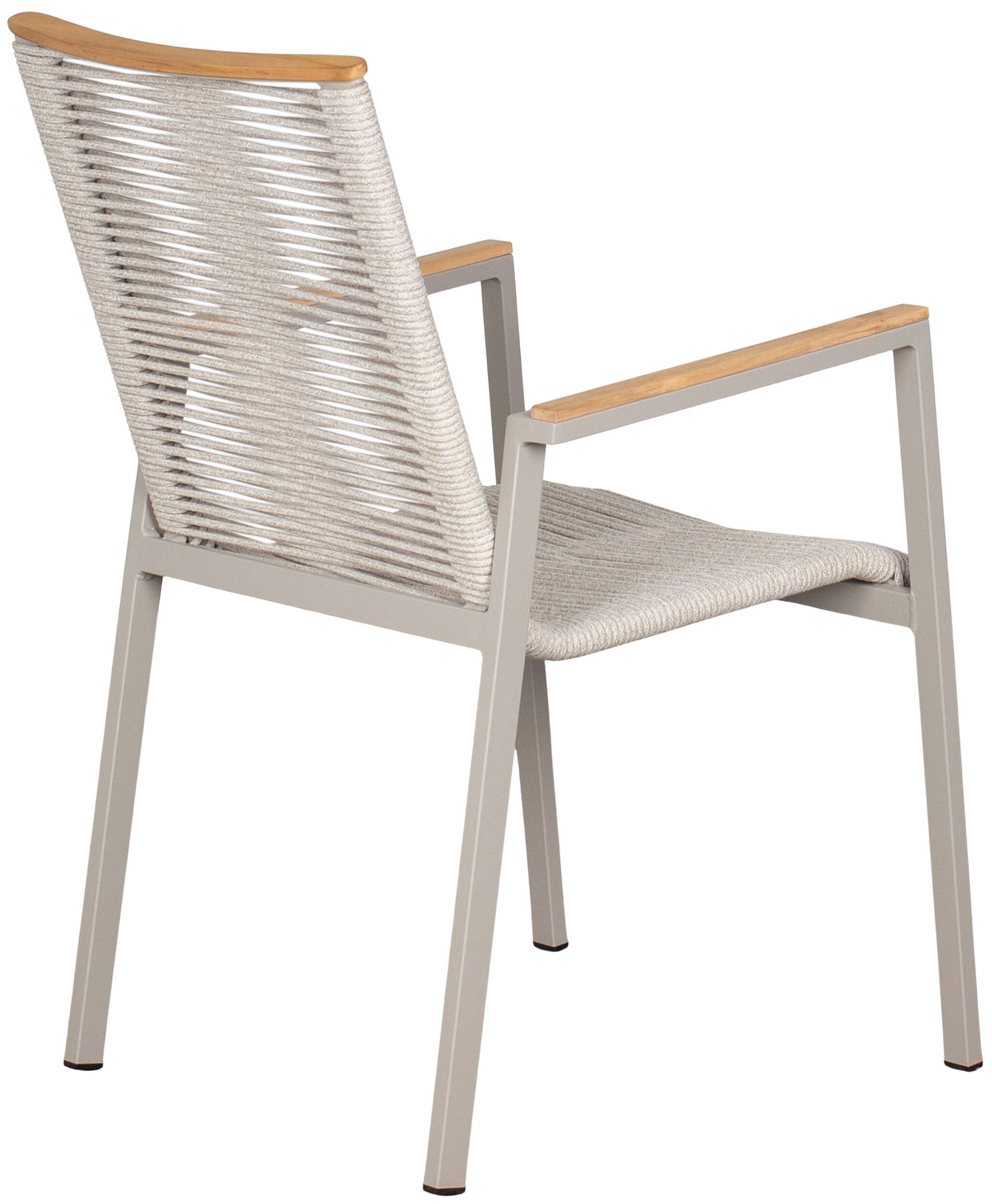 Dining Stapelsessel Alicante Rope Ivory mit Teakarmlehne