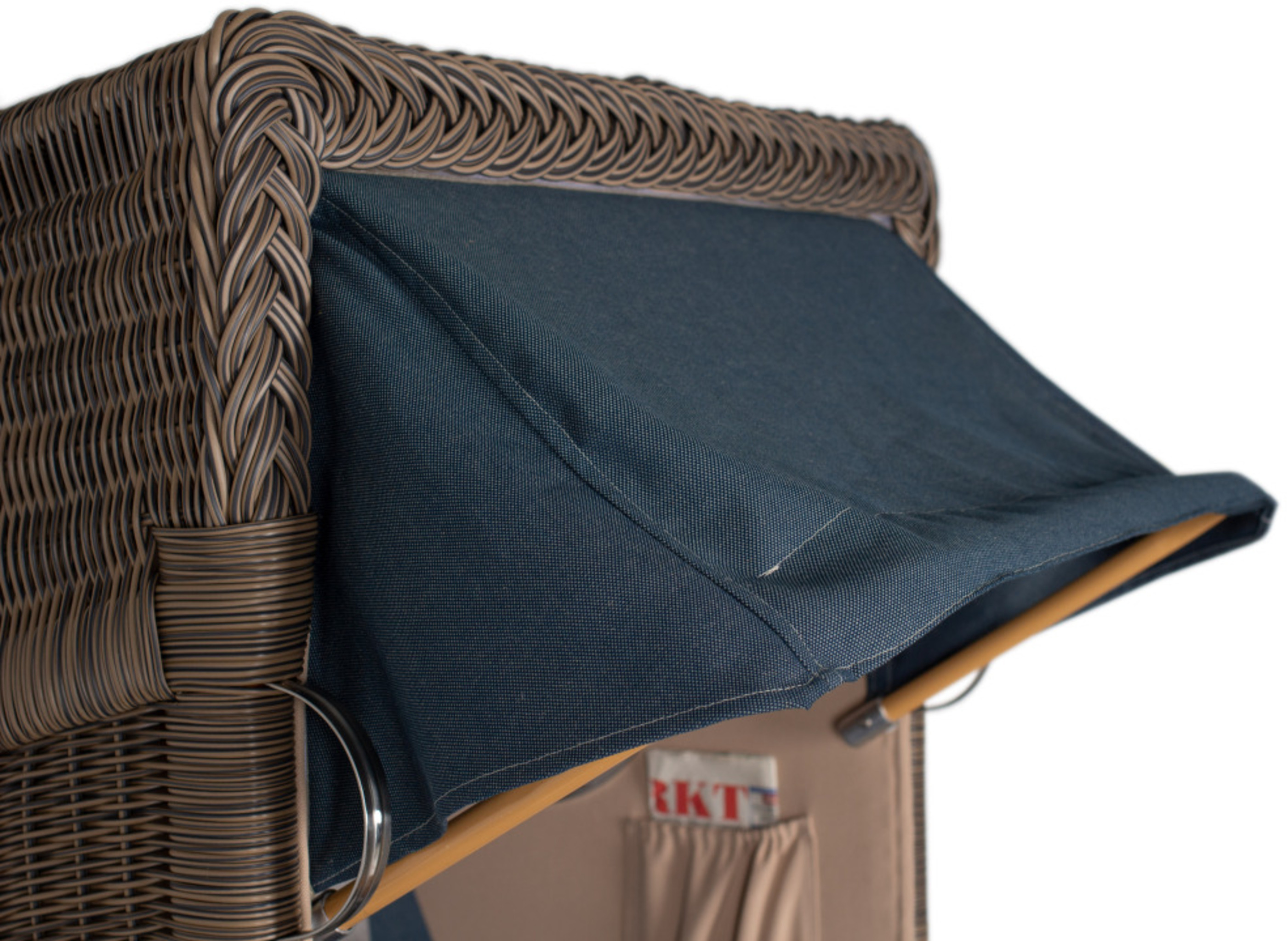 Strandkorb Amrum Single Bullauge Teak PE Grey Dessin 593