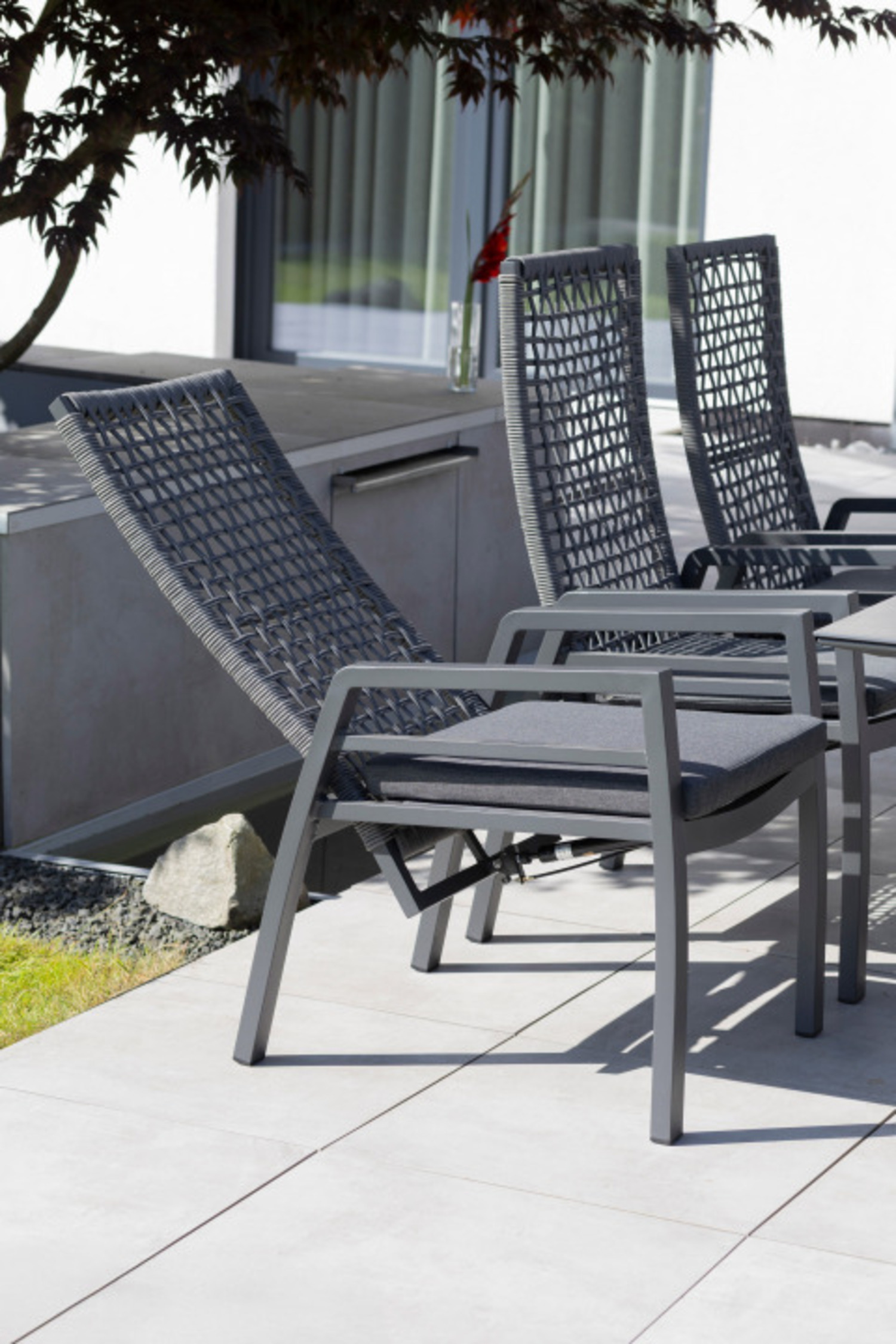 Gartenmöbelset Relaxsessel Lucena mit Tisch Malaga 200 x 90 cm