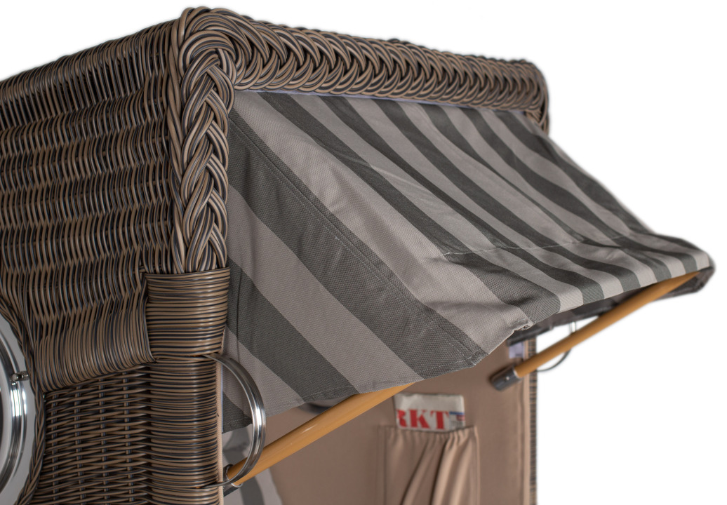 Strandkorb Amrum Single Bullauge Teak PE Grey Dessin 537