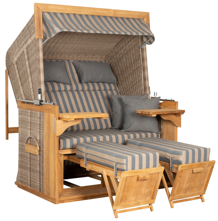 Strandkorb deVries PURE® Friesland Sylt XXL PE white kubu Des. 248