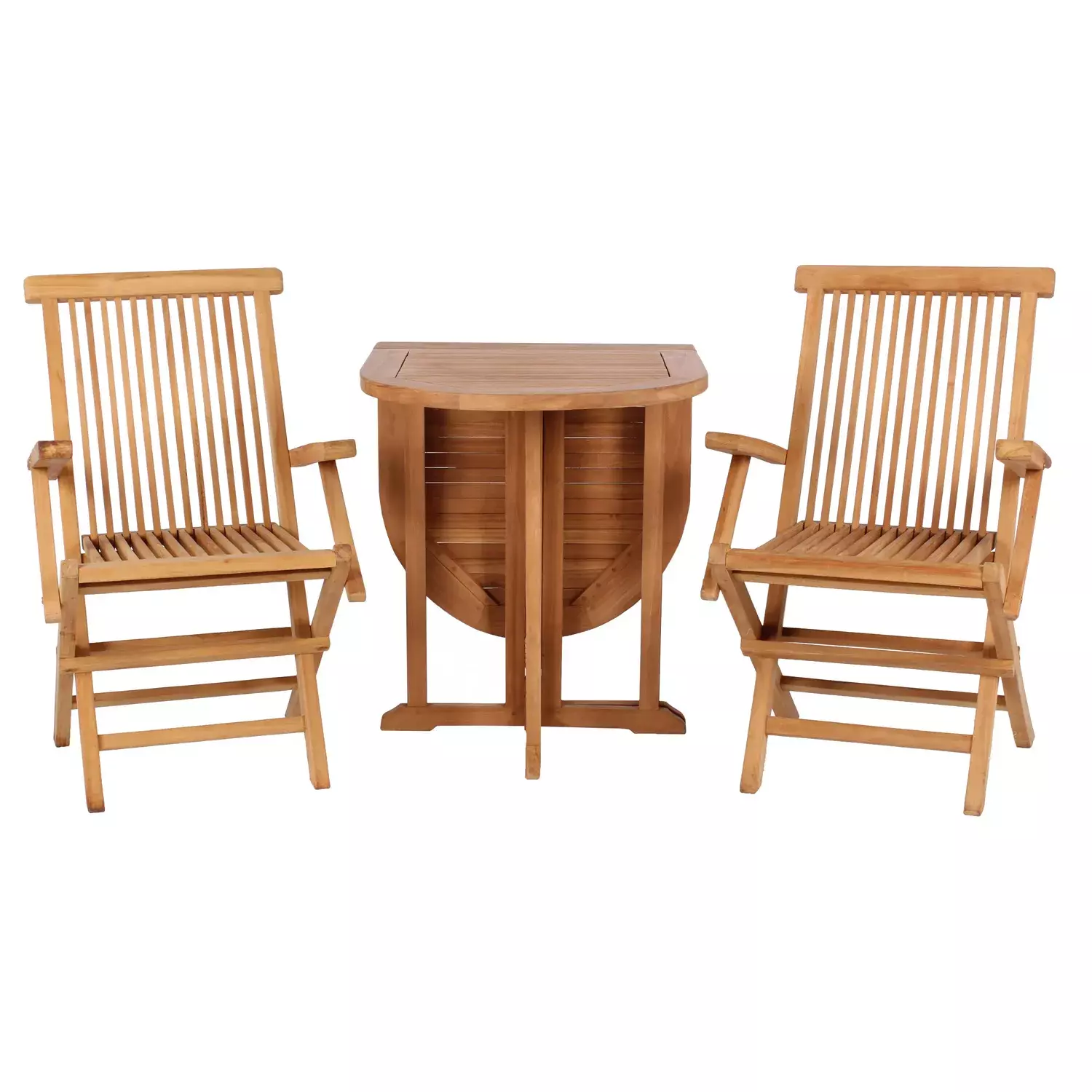 Gartensessel Andover und Tisch Balcony Teak-KOMPLETTSET