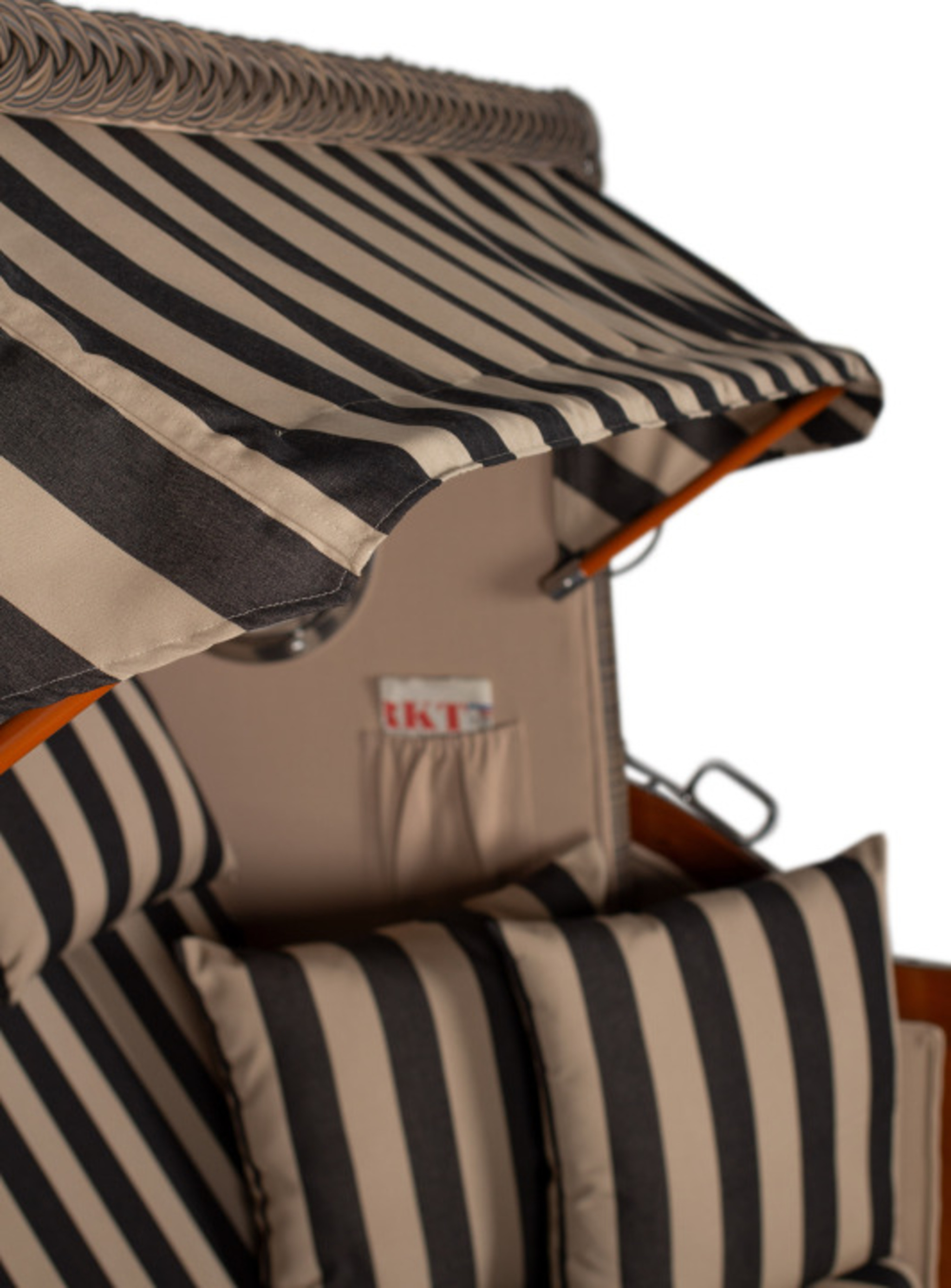 Strandkorb Amrum Grande Bullauge Mahagoni PE grey Dessin 581