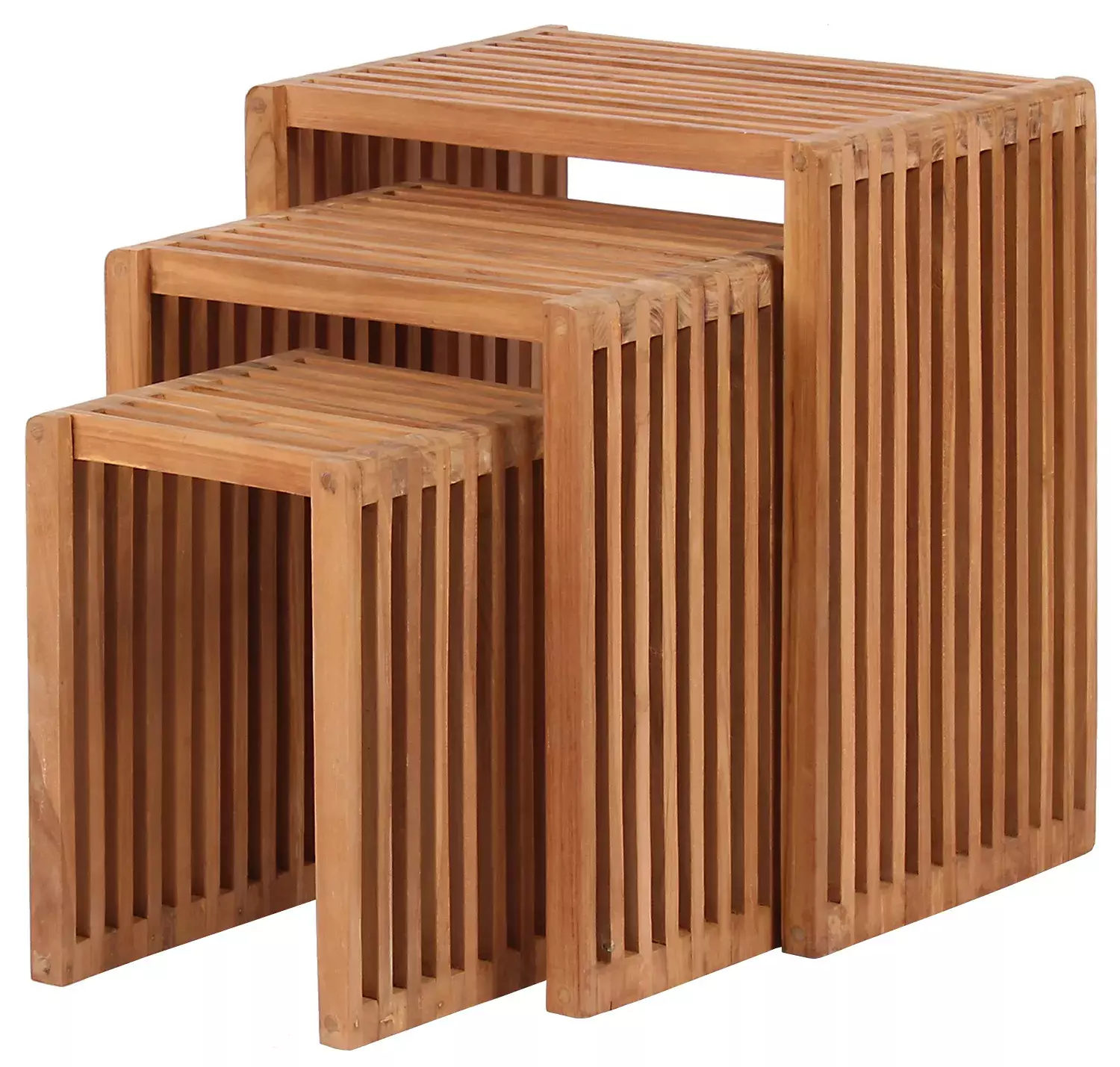 Liegesessel Adirondack Montreal und Beistelltisch 3-er Set Teak-KOMPLETTSET