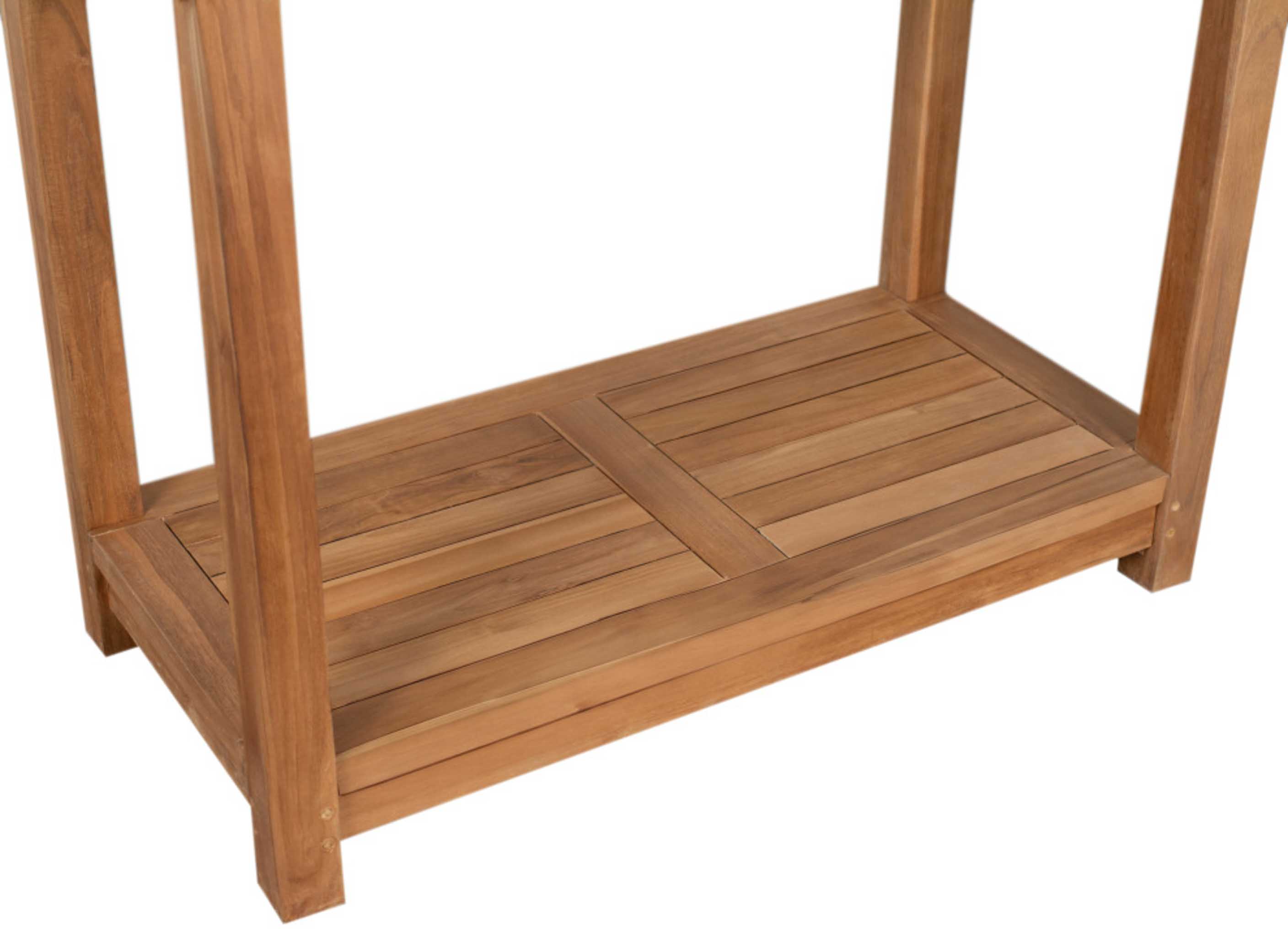 Pflanztisch Salford Teak mit Ablage - 2