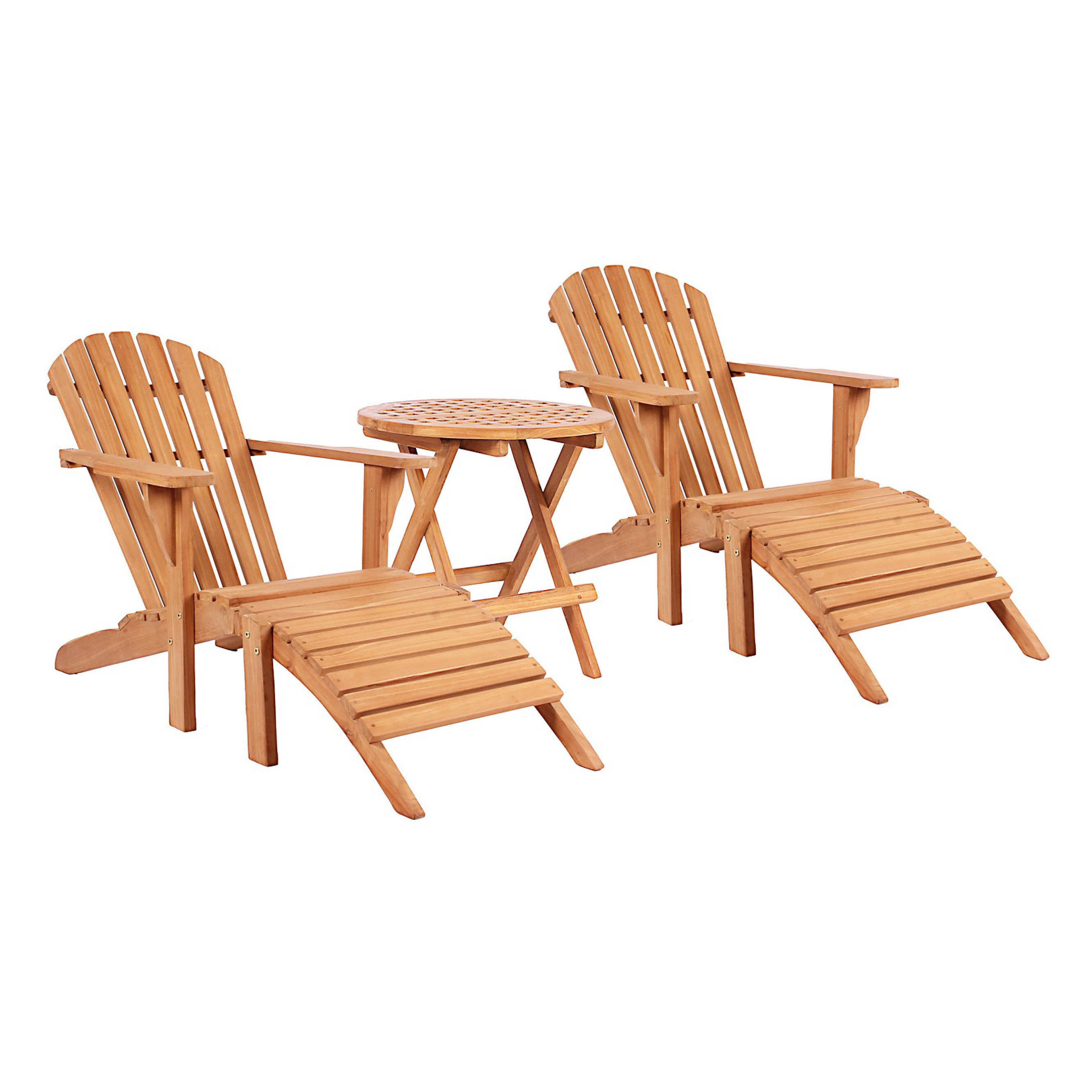 Liegesessel Adirondack Montreal und Tisch Dorset Teak-KOMPLETTSET