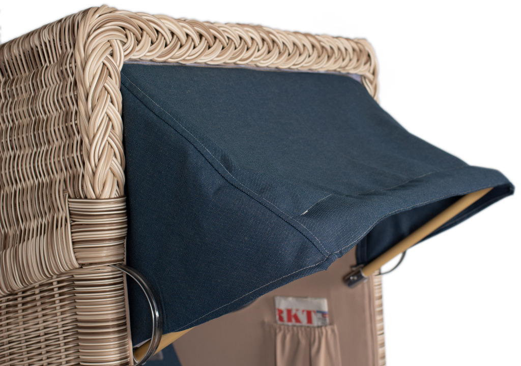 Strandkorb Amrum Single Bullauge Teak PE Shell Dessin 593