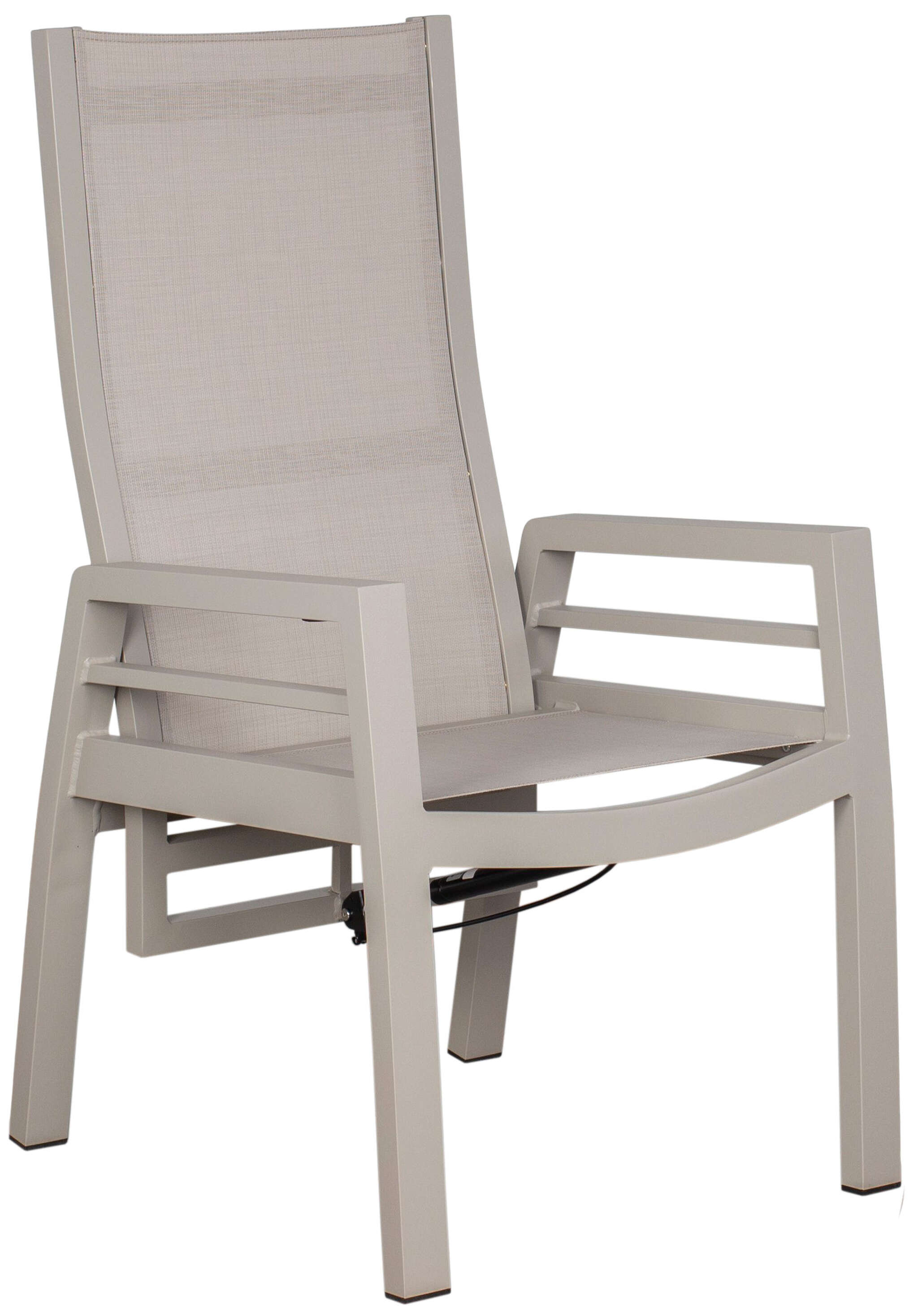 Relaxsessel Sevilla ivory Alu/Textilene inkl. Kissen hellgrau