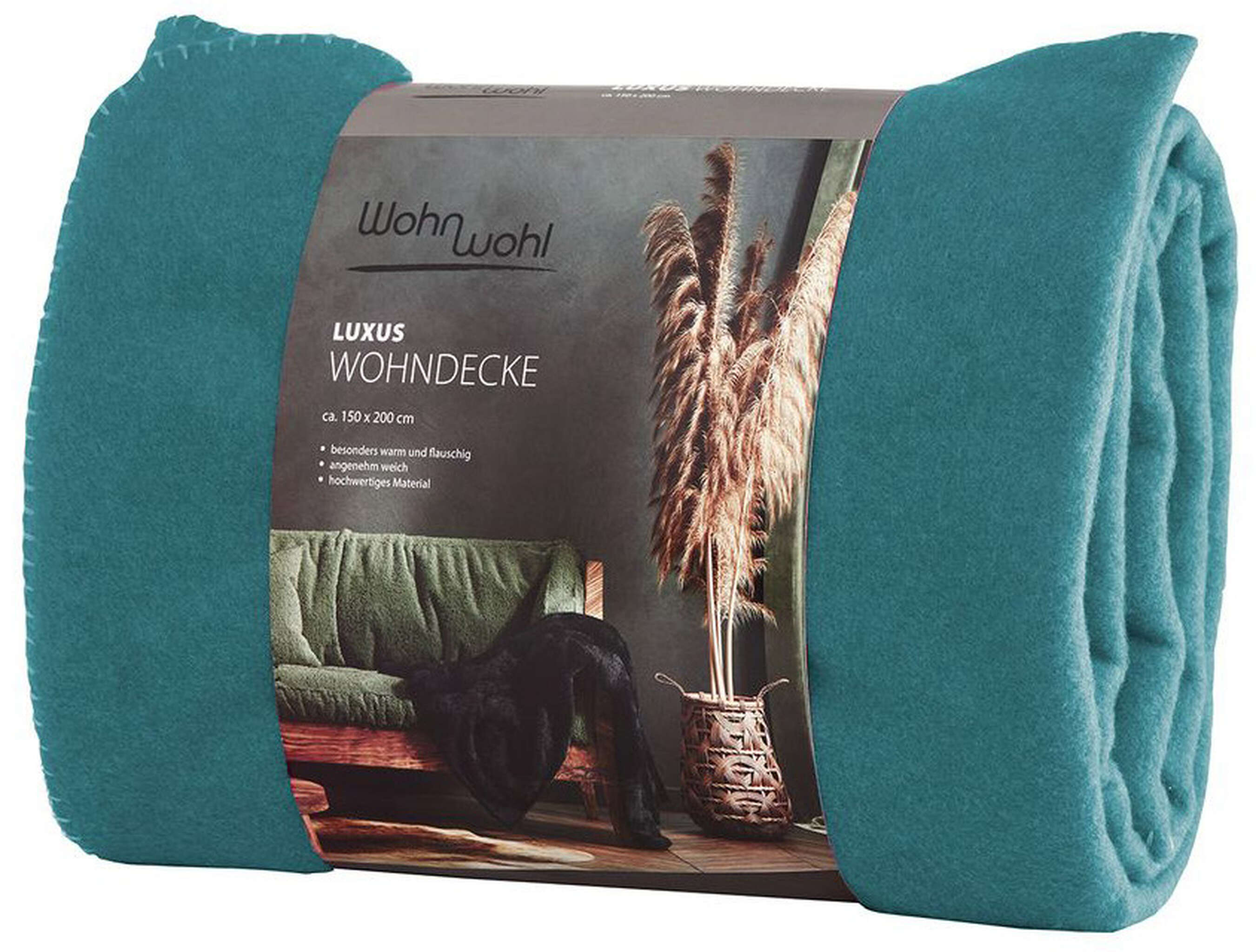 Kuscheldecke - Wohndecke 150 x 200 cm petrol